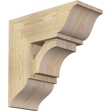 Ekena Millwork Westlake Traditional Rough Sawn Bracket w/ Offset Brace, Douglas Fir, 8"W x 18"D x 18"H BKT0806X18X18WTL01RDF